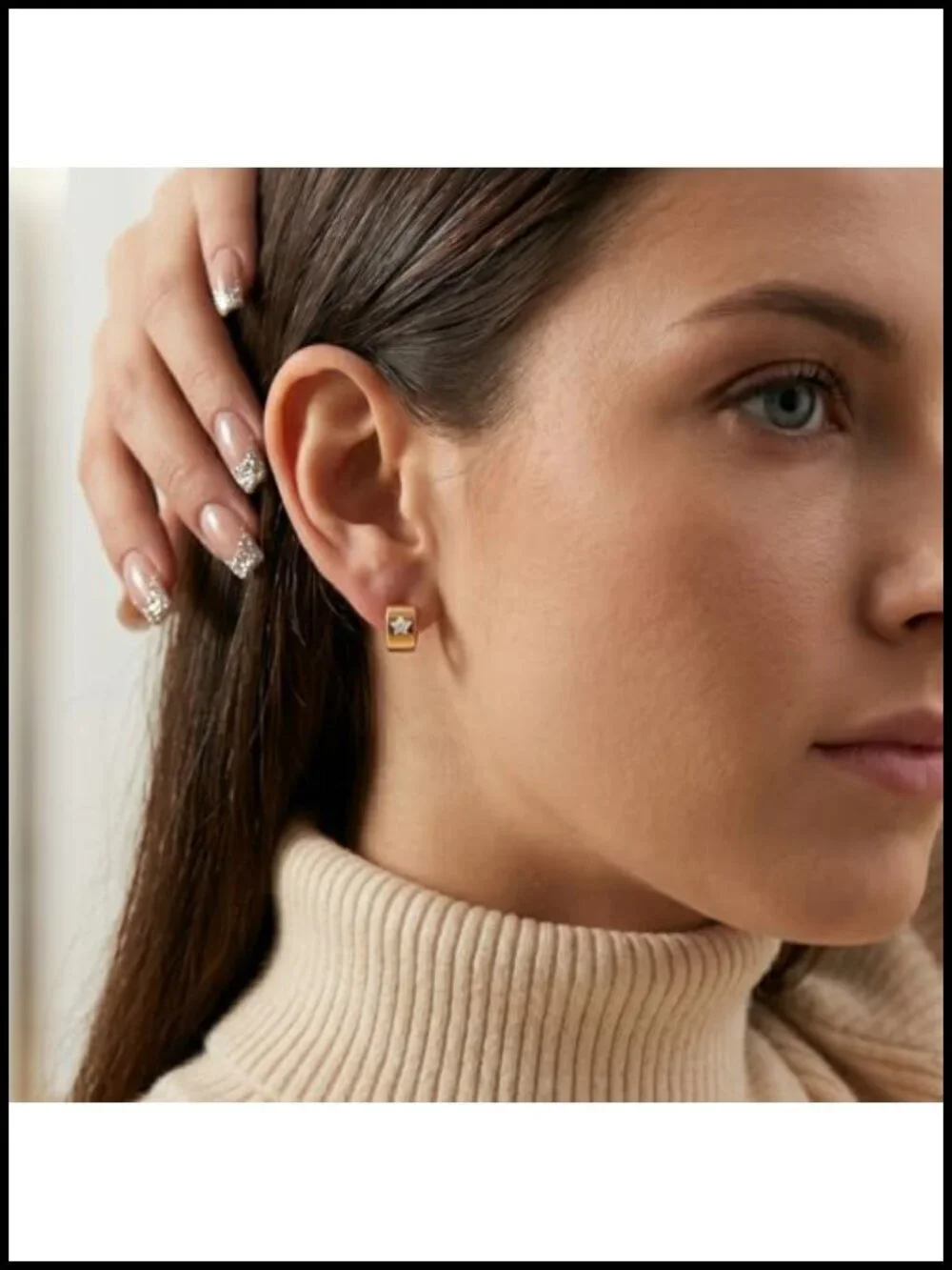 Chunky 14k Gold Huggie Hoop Earrings Hypoallergenic, Lightweight for Women